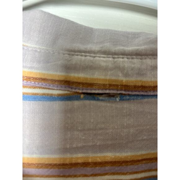Purple Stripe Button Up Oxford Shirt Size L - Picture 3 of 5